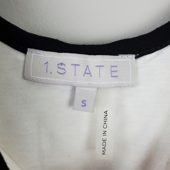 1. State White and Black Tank Blouse Small - Picture 5 of 8